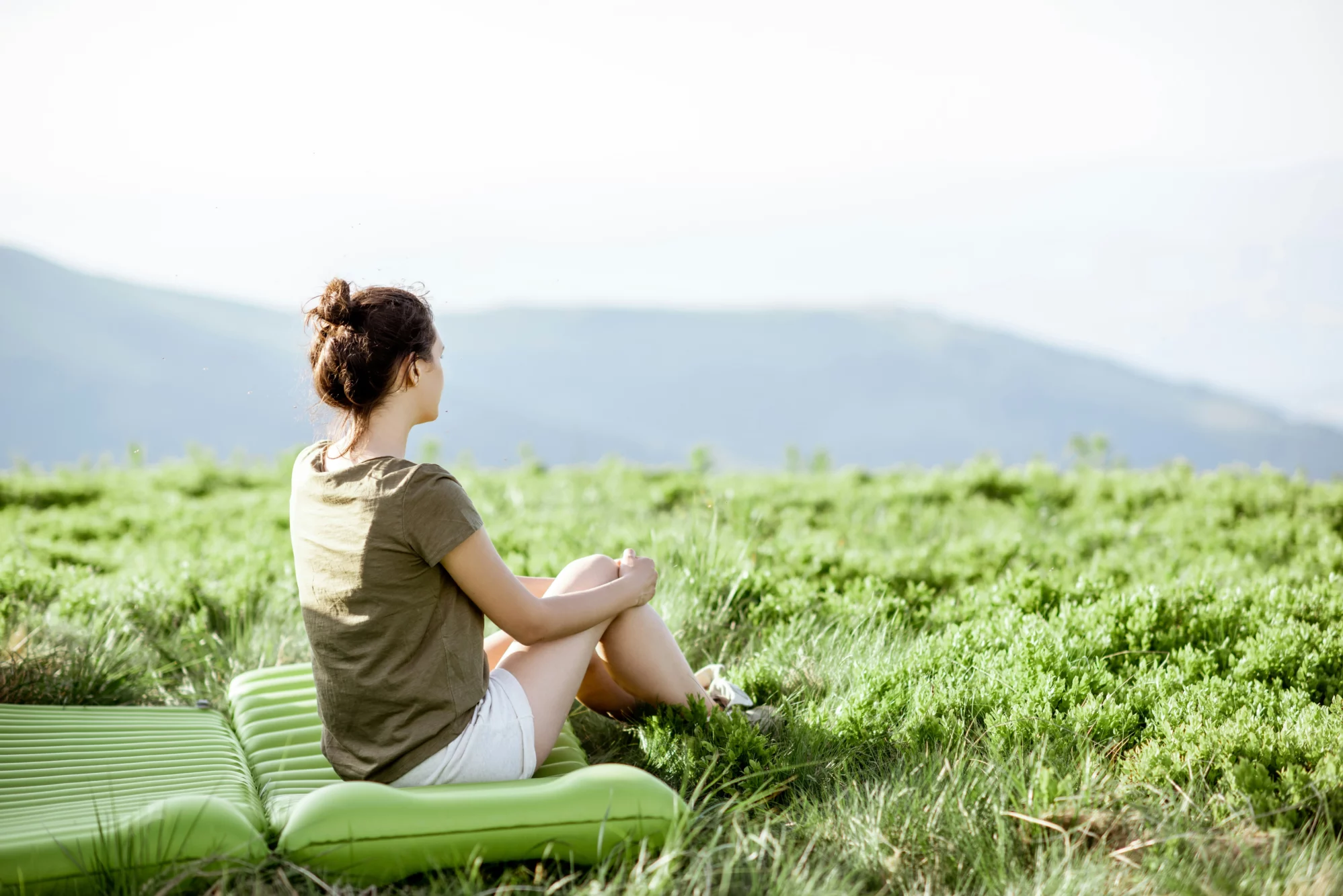 Young couple camping in nature